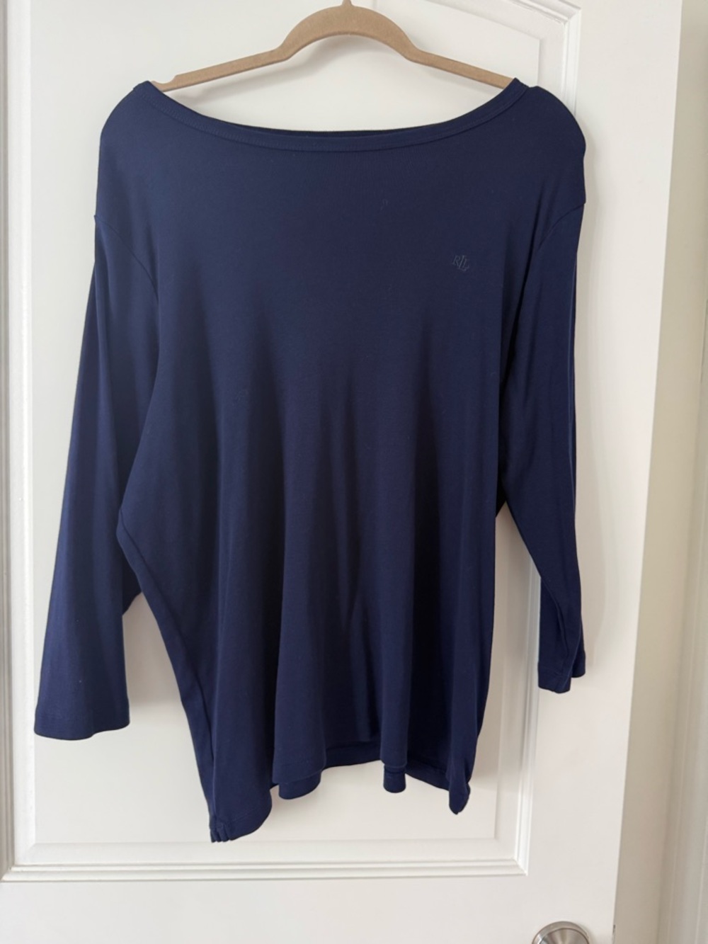 Lauren Ralph Lauren Relaxed Navy Women's Long Sleeve Shirt Plus size 2X